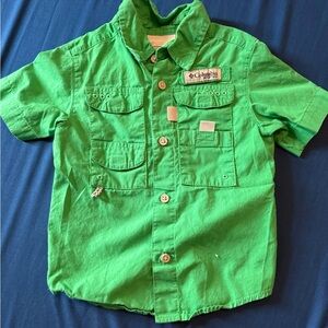 Columbia Kids Green Bonehead Short Sleeve Fishing Shirt
